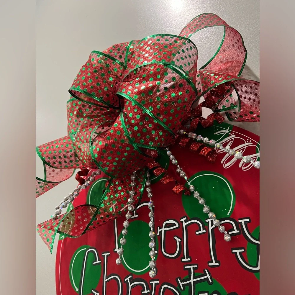 🔴 New - Christmas Wreath - Hand Crafted - Hand Painted - Hand Cut & Sanded Wood